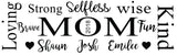 Personalized wood MOM sign - great birthday gift! Laser Engraved