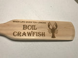 Crawfish/Seafood Cajun Cooking Paddle -  Laser Engraved/Personalized Wood Laser Engraved